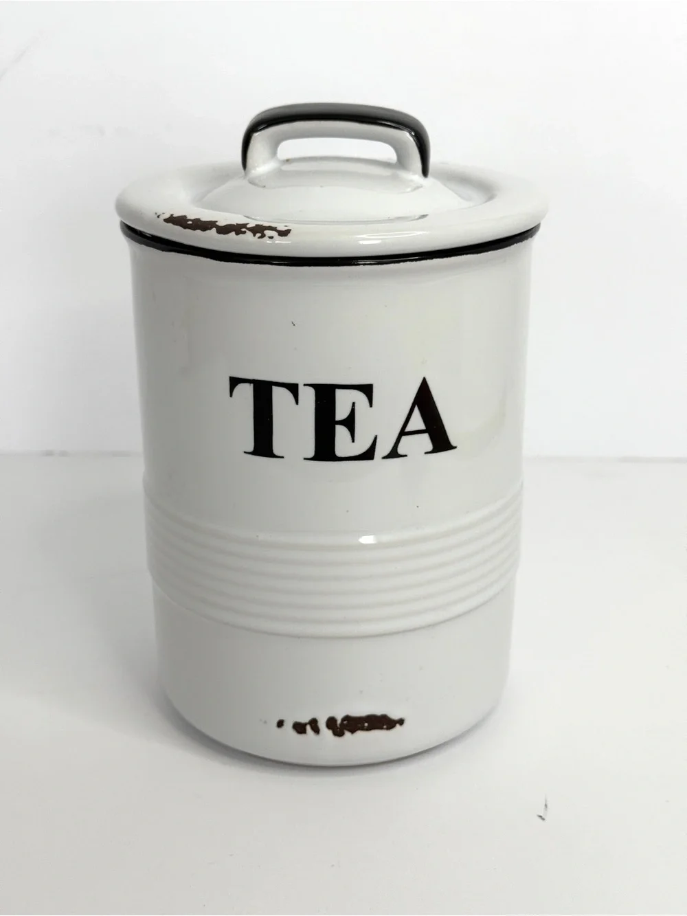 District 23 Tea Canister Black/White  | Kitchen